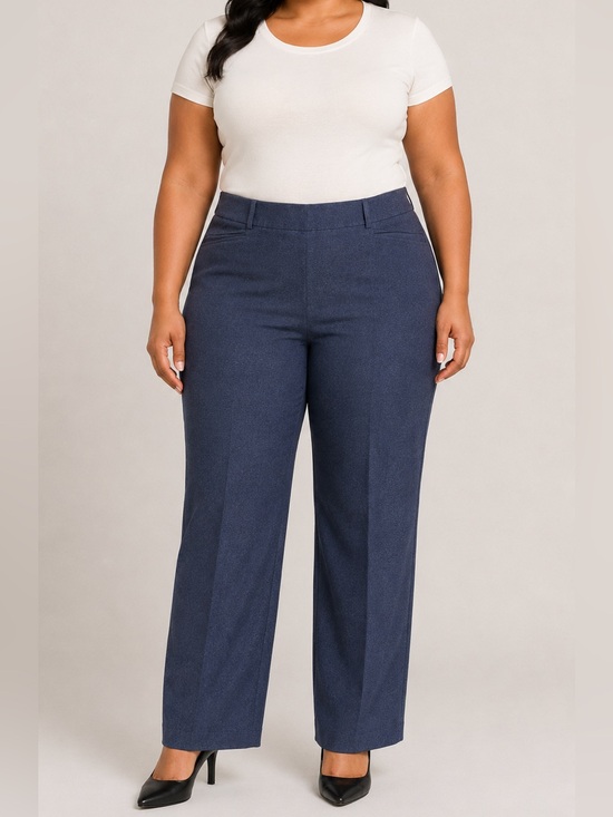 Rafaella Pants - Rafaella 18W Blue Pull-On Career Pants NWT Stretch Straight Leg Office Workwear